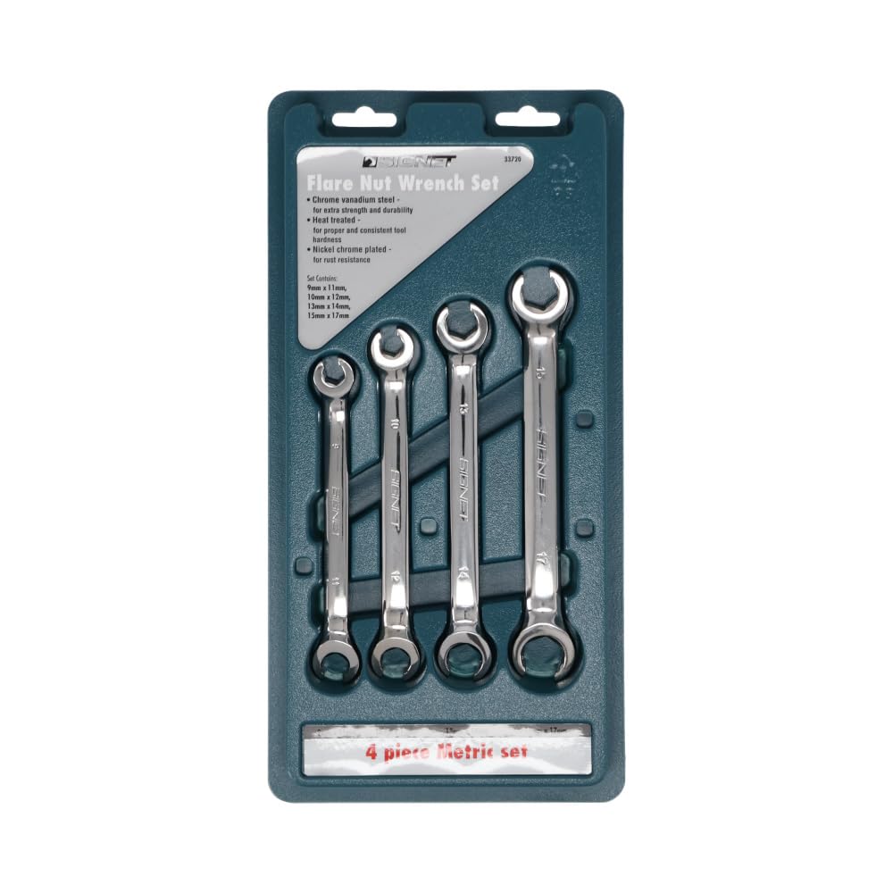 SIGNET 33720 Hylsnyckelsats med 4 delar, Idealisk för arbete i trånga utrymmen