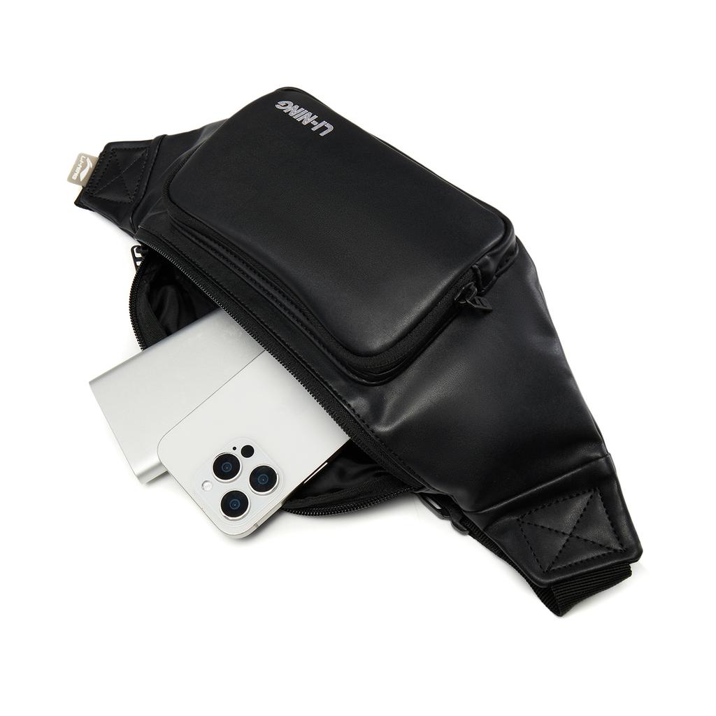 New LiNing Polyurethane Fanny Pack Unisex Black ABLV045-1