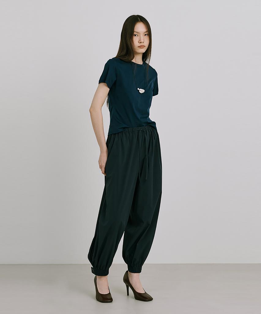 WNDERKAMMER Shirred Moon Jar Pants_Navy