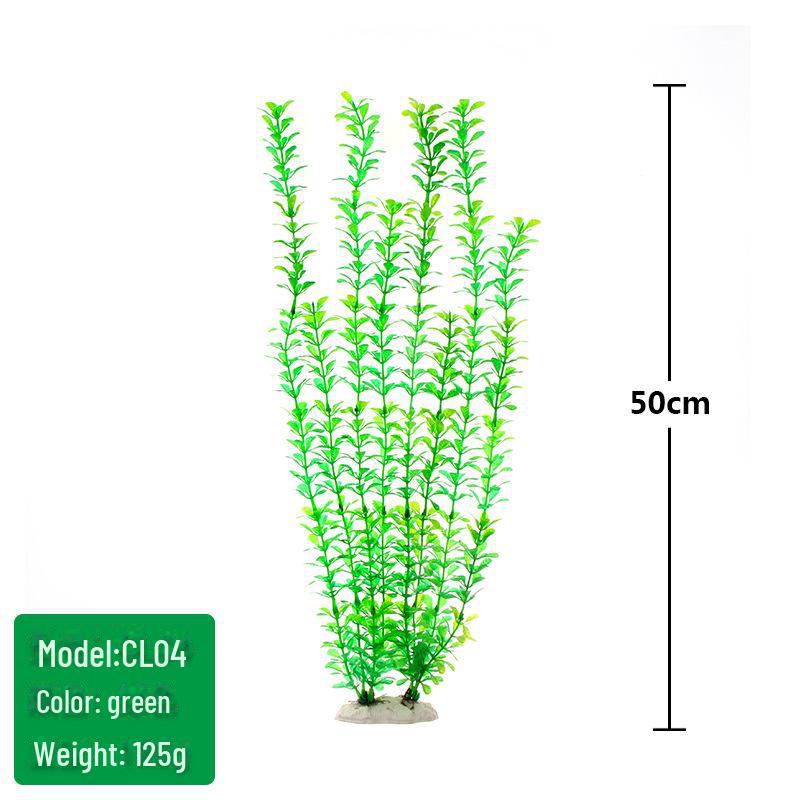 Fish Tank Scenic Background with Decorative Artificial Water Plants, 50cm High
