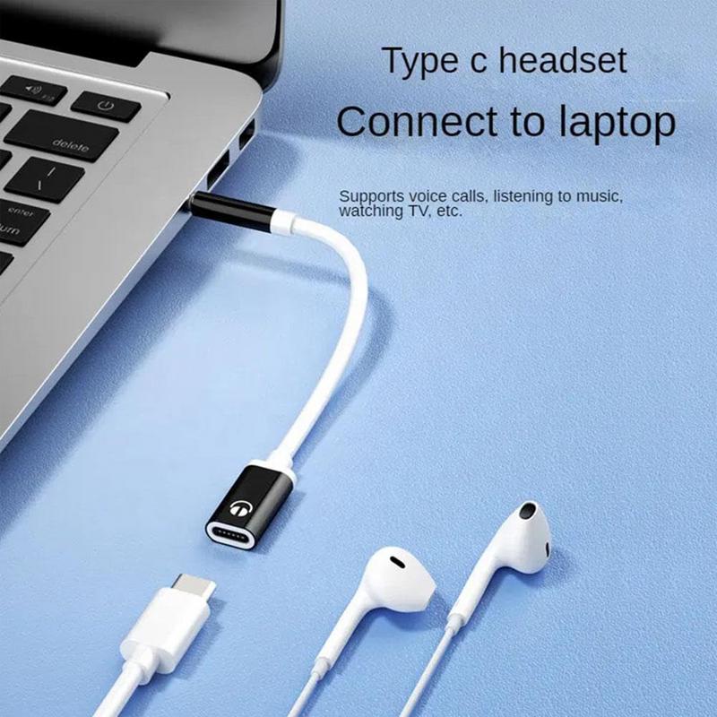 Type C To 3.5mm Headphone Car Stereo Cord Typec Female Flat Head Earphone Type-C Converter Earphone Adapter Earphone Audio