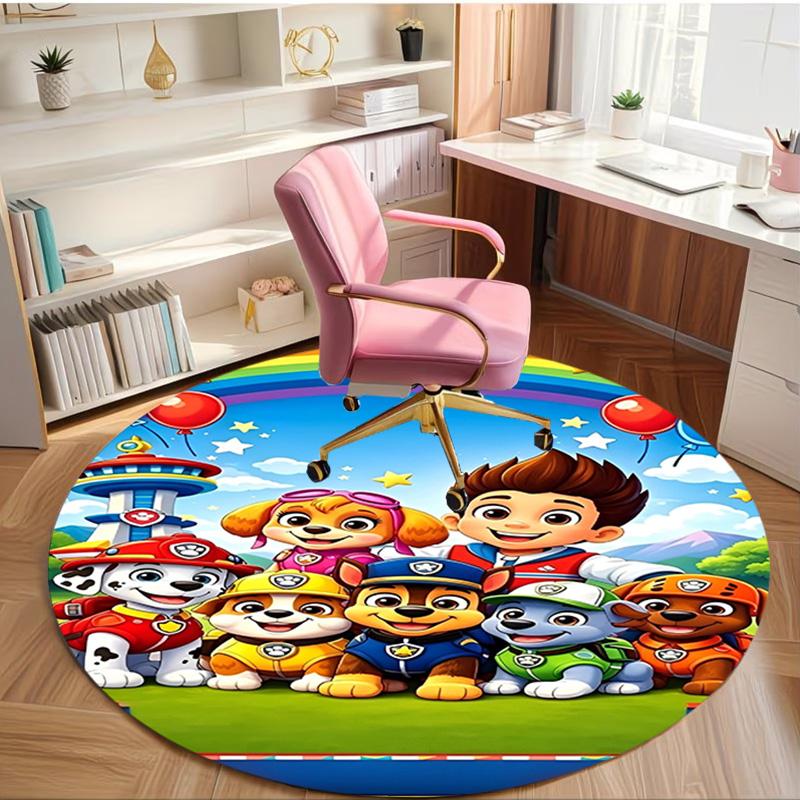 Jungle Pups Print Round Rug, Washable Floor Carpet, For Entryway Dorm Laundry Room Office Study, Home Decor Birthday Christmas Gift
