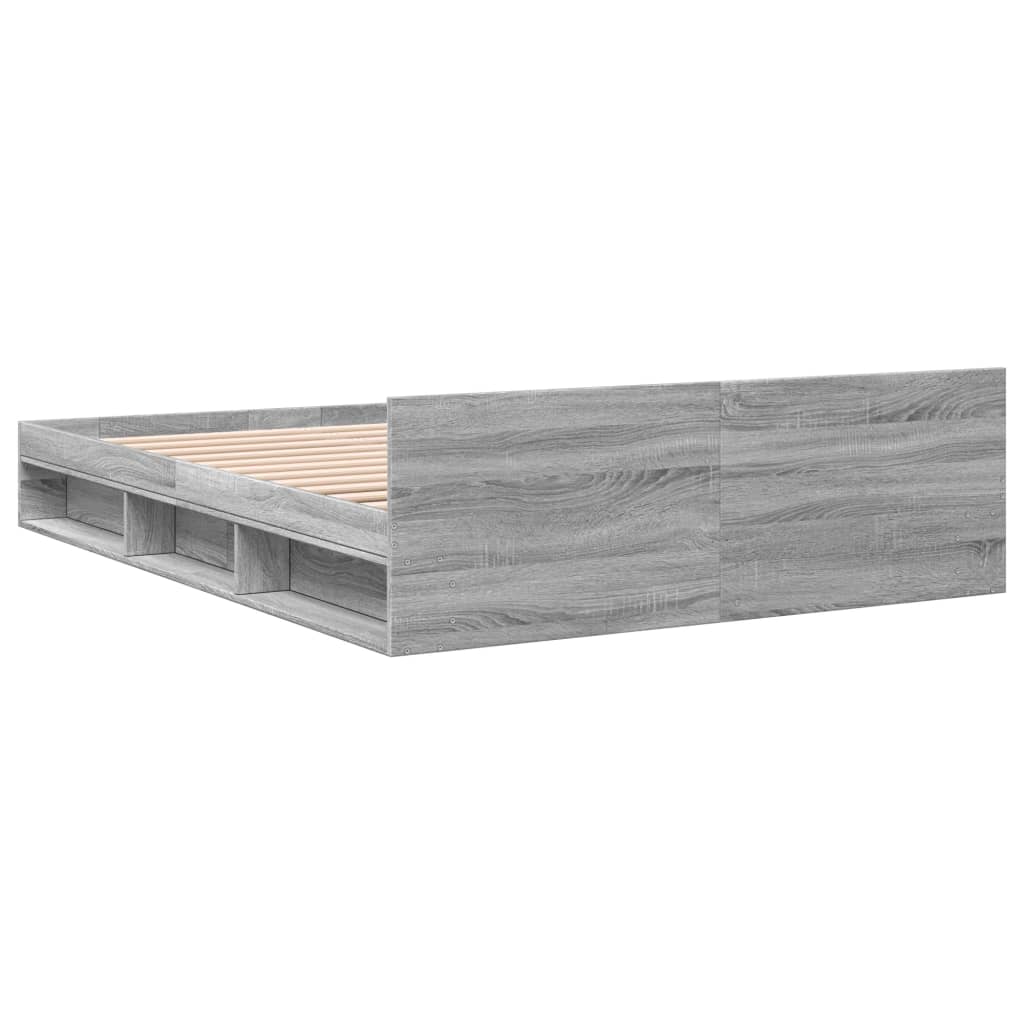Grey Sonoma Bed Frame with Drawers 160 x 200 cm Engineered Wood