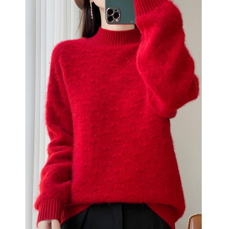 Women Sweater 100% Wool MODERN NEW SAGA Turtleneck Knit Pullover Thick Winter Jumpers Female Knit Tops
