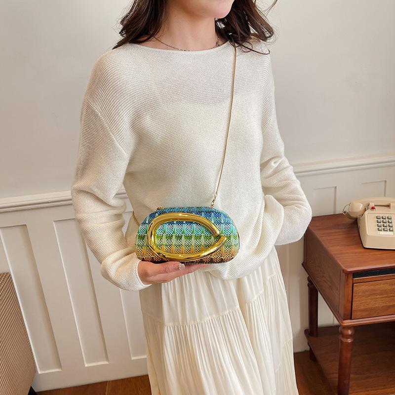 Borsa a Spalla Singola da Donna di Alta Qualità Borsa a Tracolla Borsa da Sera Borsa a Spalla di Lusso con Catena Metallica Versatile alla Moda Abbinamento Quotidiano