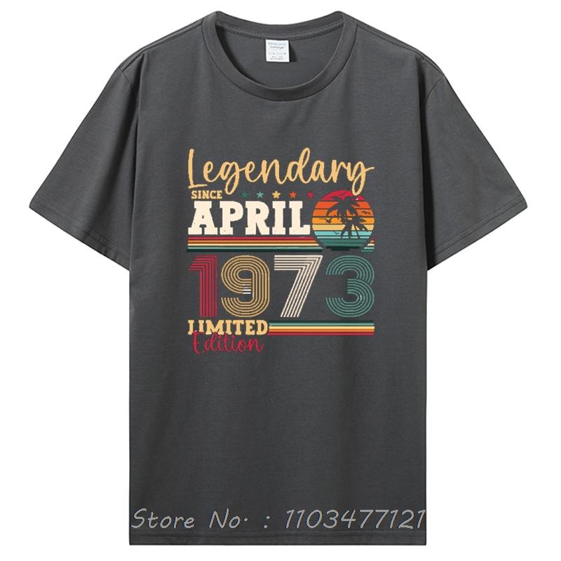 Best Of 1973 Birthday Gifts T Shirt Men's Cotton Funny T-Shirt Old Graphic T Shirt Men Clothing Oversized Tshirt Tees