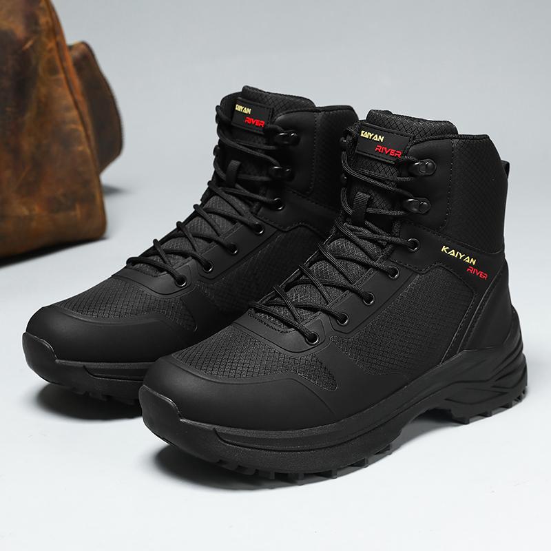 Men's outdoor field training boots four season high-top anti-slip jungle cross-country boots comfort casual hiking walking boots