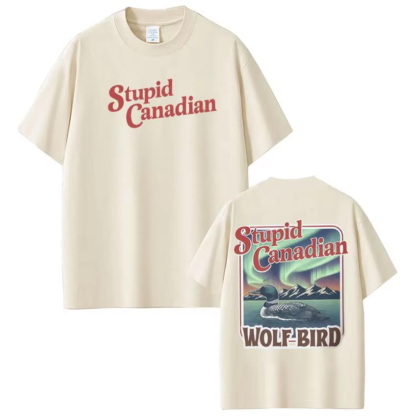 Stupid Canadian Wolf Bird Heated Rivalry Funny Meme Tshirt Man Woman Harajuku Short Sleeve Casual TShirt Ins Y2k