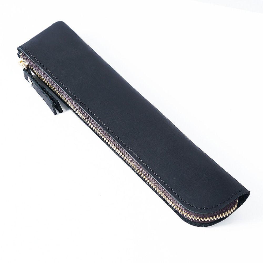 Pencil Holder Pen Protective Bag Handmade Pen Sleeve Pouch Leather Pen Bag  Office Supplies