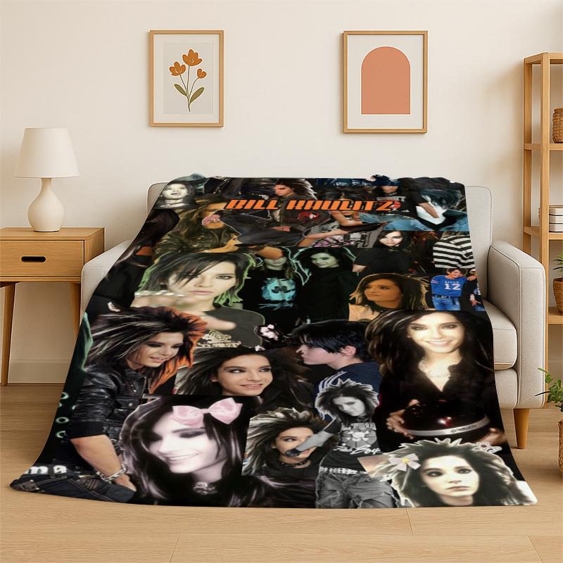 Rock Band Tokio Hotel Bill Kaulitz Coperta di Flanella Morbida Calda Coperta da Divano per Camera da Letto Soggiorno Letto Viaggio Campeggio Picnic