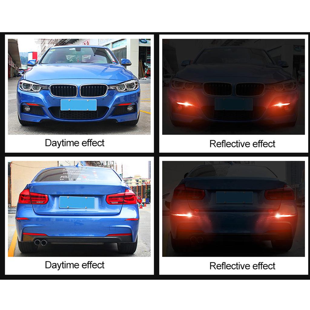 2Pcs Car Sticker Bumper Protector Reflective Strips Auto Motorcycle Anti-Scratch Warning Stickers Carbon Fiber Red Blue White