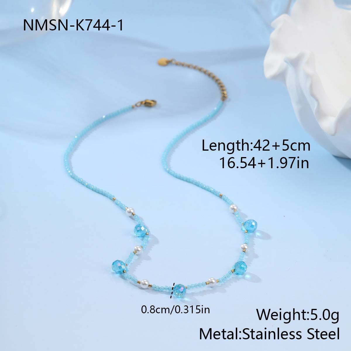 GEMCHIC Women s French Retro Style Beaded Crystal Pearl Layered Necklace for Women Fashion Boho Jewelry
