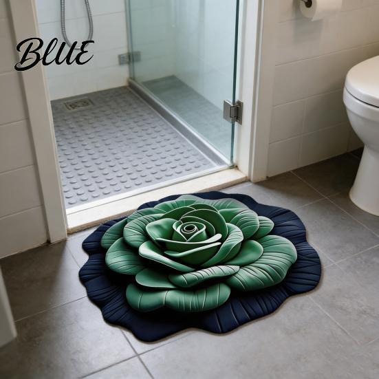 High Simulation Texture Blooming 3D Mat Soft Shaped Floor Carpet Flower Gradient Petal Multi-colored Stamen