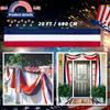 4th of July Patriotic Bunting Flag 60x600cm Red White Blue USA Independence Day Outdoor Hanging Garland Party Decor Supplies