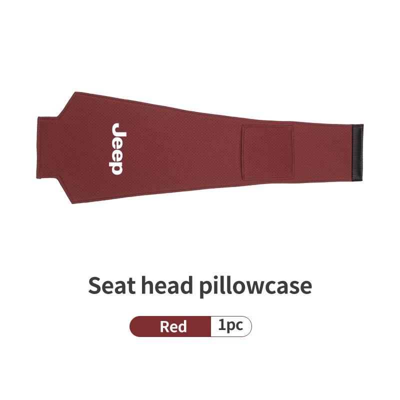 

Car Logo Headrest Cover Leather Storage Neck Pillow Case Accessories For Jeep Renegade Compass Grand-Cherokee Wrangler-JK