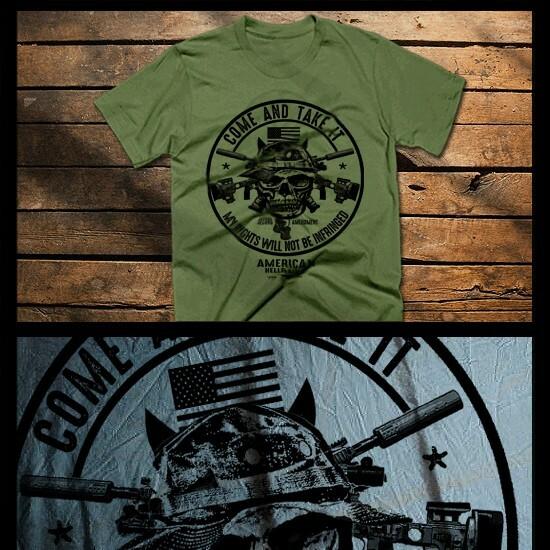 

Gun Rights T-Shirt Rights to bear arms 2d Amendment American rights XL Green Tee M
