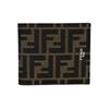 Fendi Ff Logo Monogram Double Fold Design Jacquard Fabric With Leather Wallet Men Wallet Brown 7M0169ALWKF0L3T