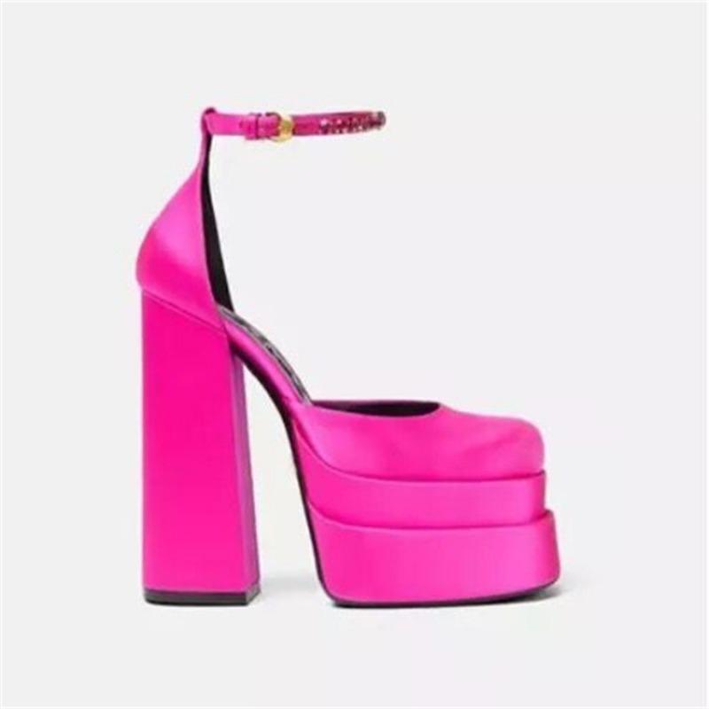 

Spring four seasons bright diamond super high heel single shoes women s C bow fashion rhinestone bow thick heel sandals 43