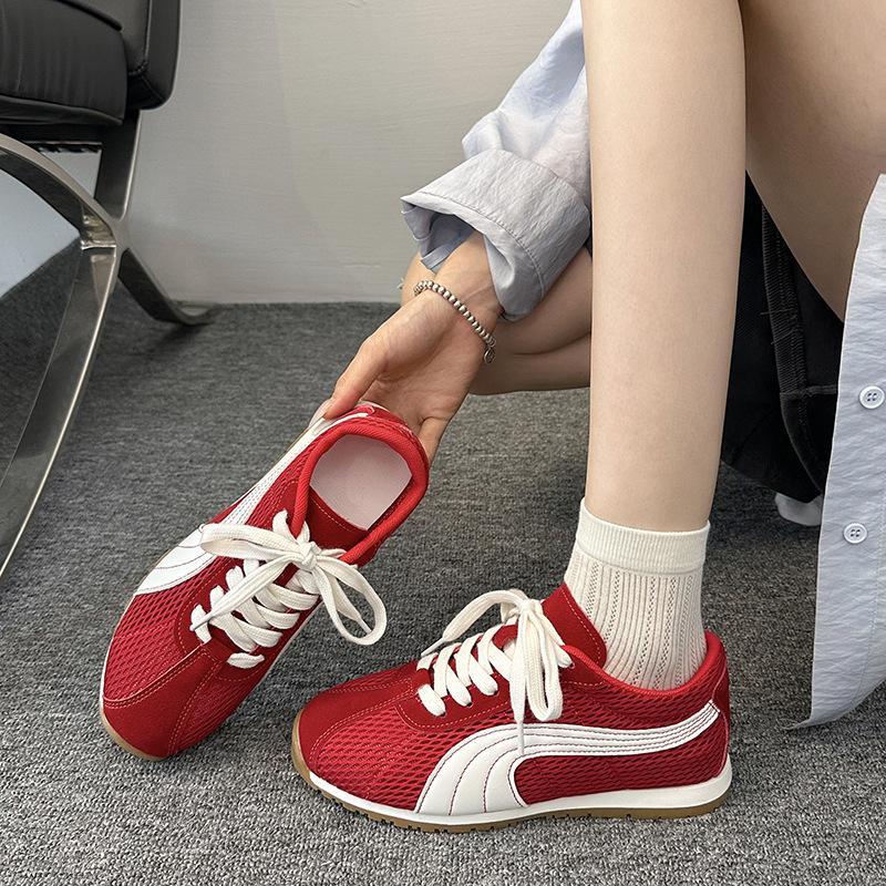 Schaffellversion~ Traubenmutter, die gleichen super atmungsaktiven Mesh-Deutschen Trainings-Kontrastfarben-Schnürschuhe, lässig, vielseitig, hässliche Forrest Gump Schuhe w