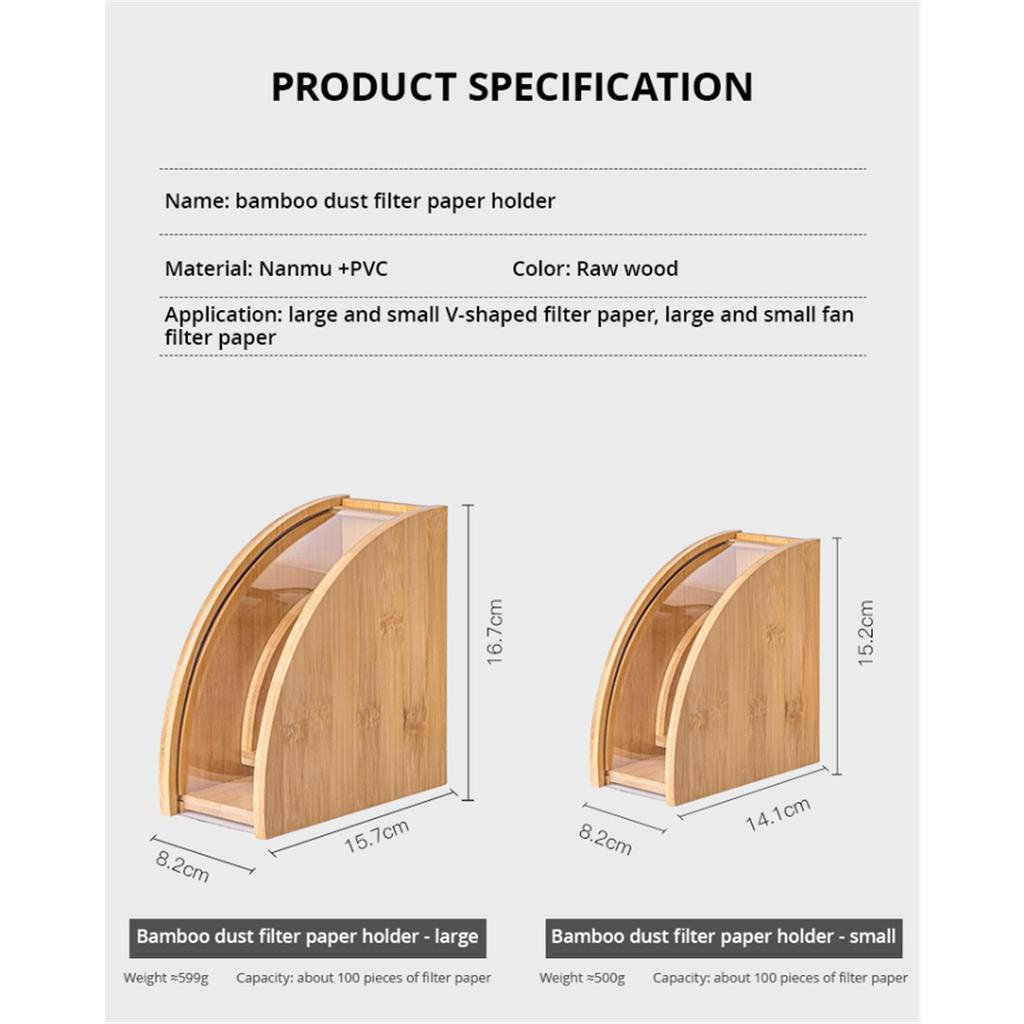 Coffee Filter Paper Holder Storage Box Wood Dust-proof V60 Filter Paper Rack Stand Home Cafe Making Coffee Accessories Coffeware