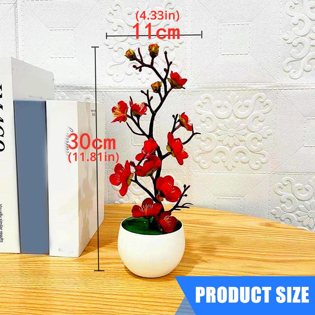 Small Simulation Flower Tree Faux Flower Plant in Pot Desk Simulation Plant Perfectly for Tabletop Office Decoration