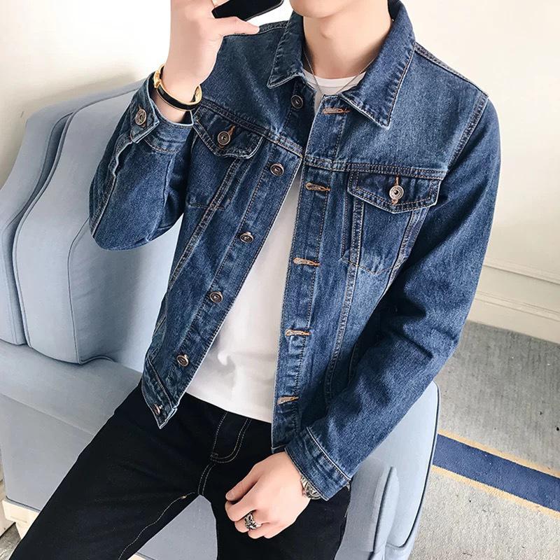 

Men s Spring & Autumn Hong Kong Style Korean Denim Jacket - Trendy, Loose, High-end Casual Fashion. XXXL
