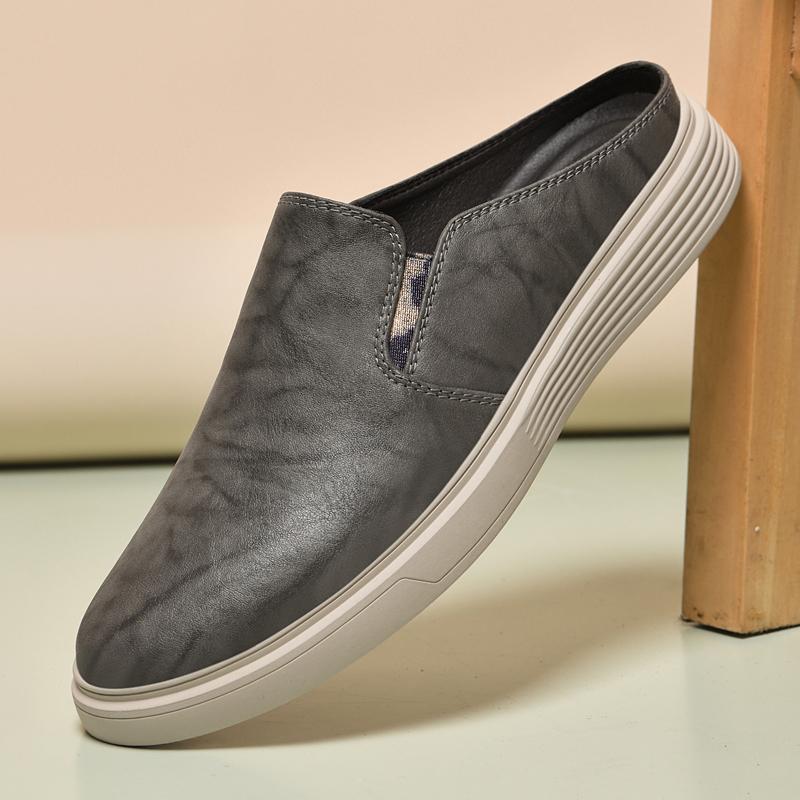 

Men s Slip on Loafers Breathable Casual Muller Shoes Lightweight Comfortable Driving Shoes for Men Flat Moccasin Shoes 44 серый