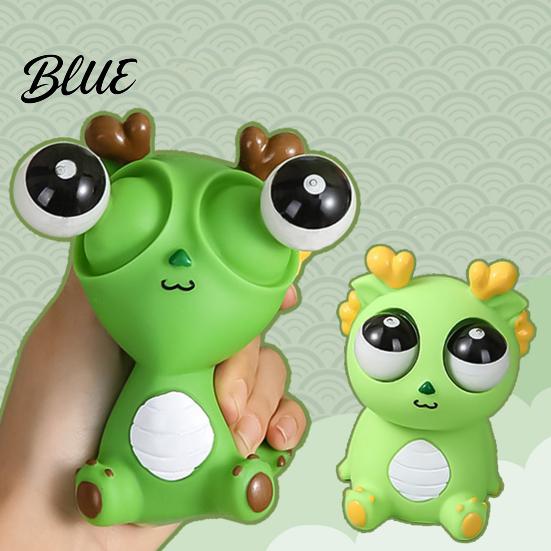 Dragon Stress Reliever Popping Eye Squeeze Toy Anxiety Relief Sitting Cartoon Child-friendly Pinch Sensory Soft Ball Animal Fidget