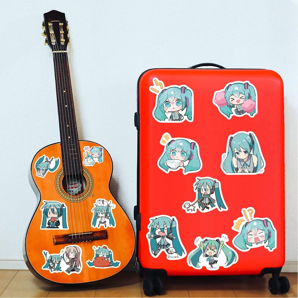 Kolergam Hatsune Miku Sticker Cute Anime Stickers for Hatsune Moe Planner Popular Anime Stylish Waterproof Graffiti Popular DIY Stickers for Water