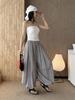 Xu Man Spring/Summer Paris Fashion Plaid Balloon Button Cuff Long Pants for Women