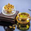 Yellow Crystal Glass Wealth Basin Ornament for Home or Office Decor