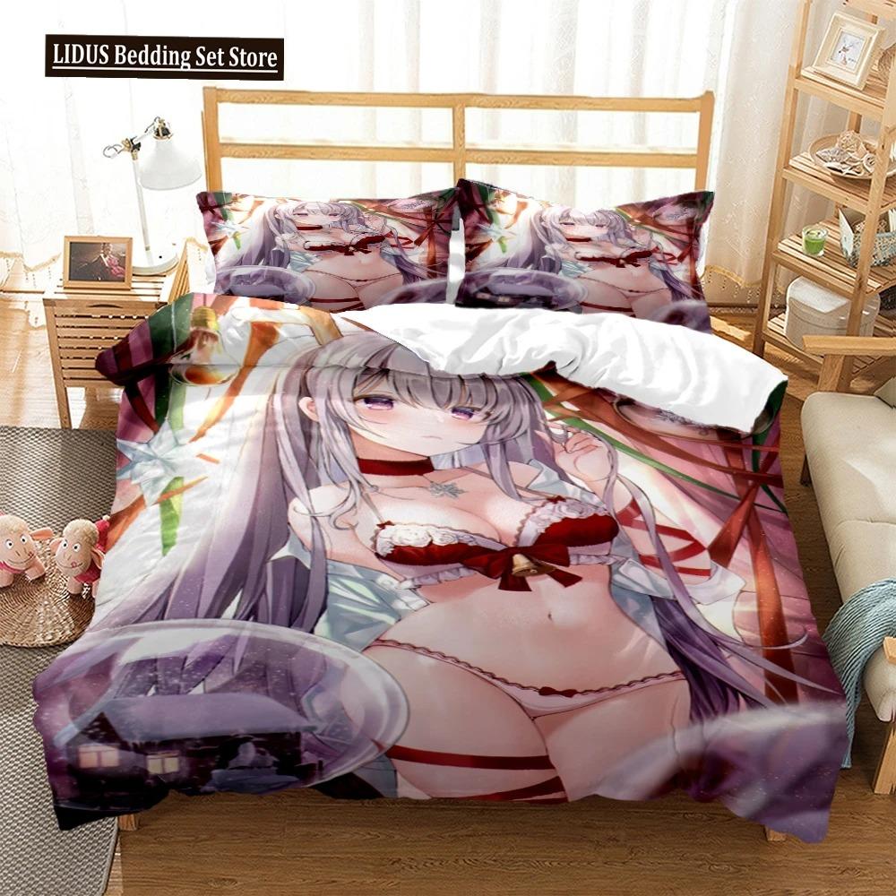 Sexy Beauty Kamado Bettwäscheset Anime Demon Slayer Bedruckte Bettbezüge Kissenbezüge Bettdecke Bettwäscheset Bettwäsche