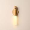 Wood Grain LED Sensor Night Light: Rechargeable, Magnetic, Auto Induction for Bedroom or Hallway
