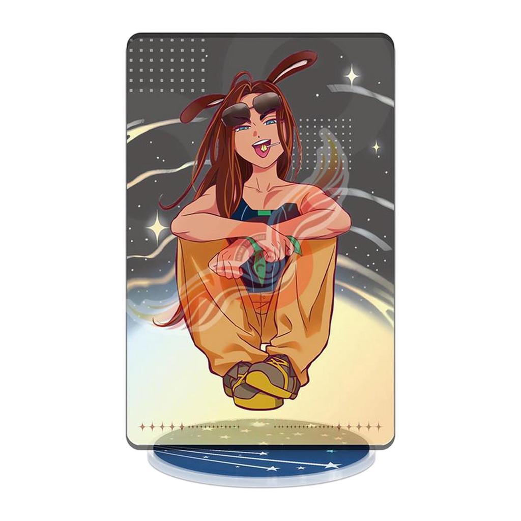 Acrylic Stand Figure Anime Character Display 20CM Height Double-Sided Print Clear Base Decorative Model Stand for Desk Shelf Display