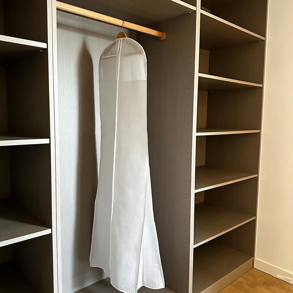 Dust Cover for Wedding Dress, Storage Bag Evening Gown, Breathable Non-woven , Sturdy Zipper,