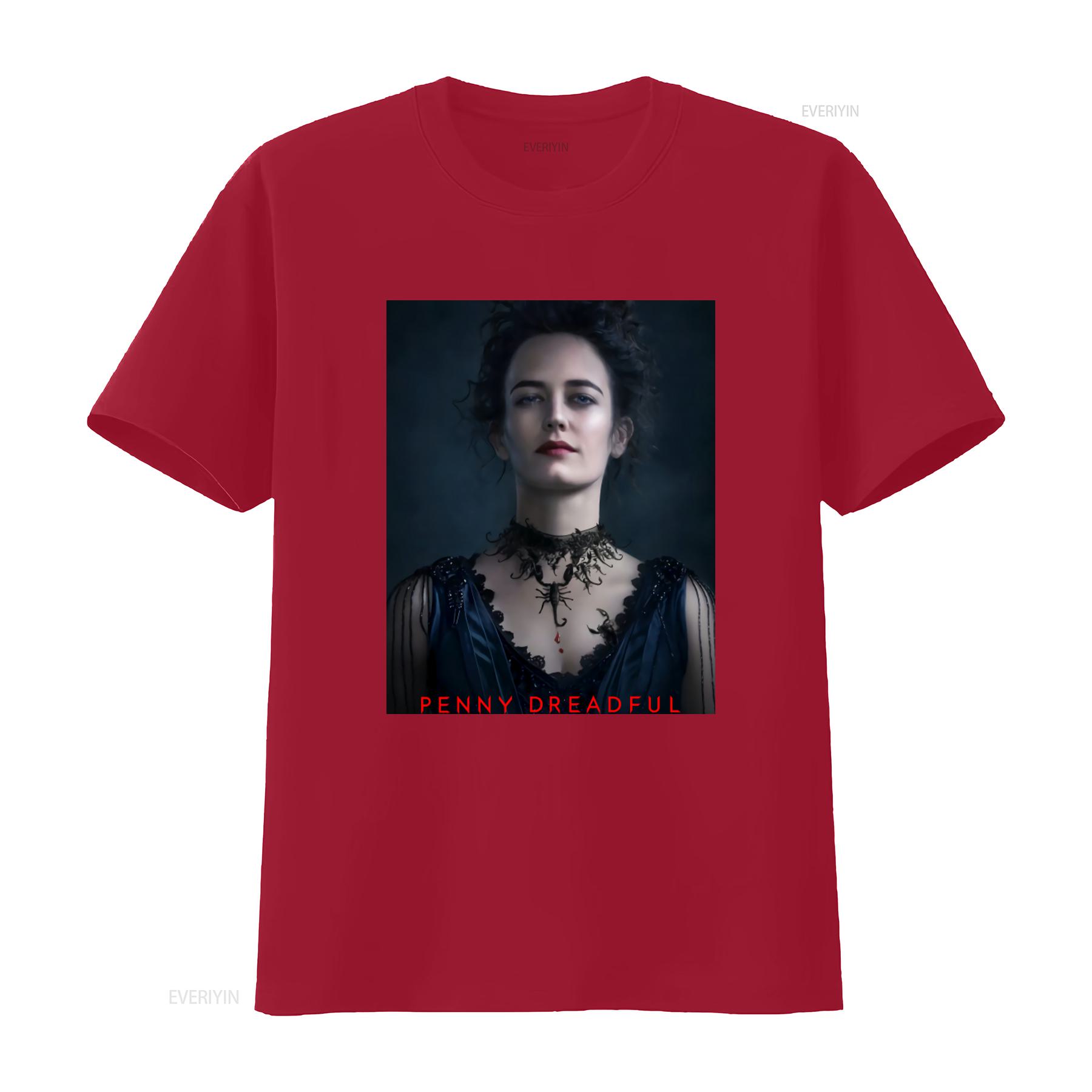 Penny Dreadful Vanessa Womens T Shirt Gothic Style with Scorpion and Blood Drop Print vintage Washed Stylish graphic Versatile S