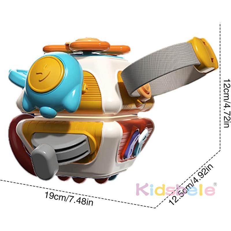 Busy Cube Tactile Toddler Toys Activities Baby Plaything 0-3 Year Old Airplane Plane Car Travel Activities Early Education Fidgeting Present