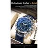 POEDAGAR Original Military Man Wristwatch Waterproof Luminous Chronograph Leather Strap Watches for Men Quartz Watch Reloj