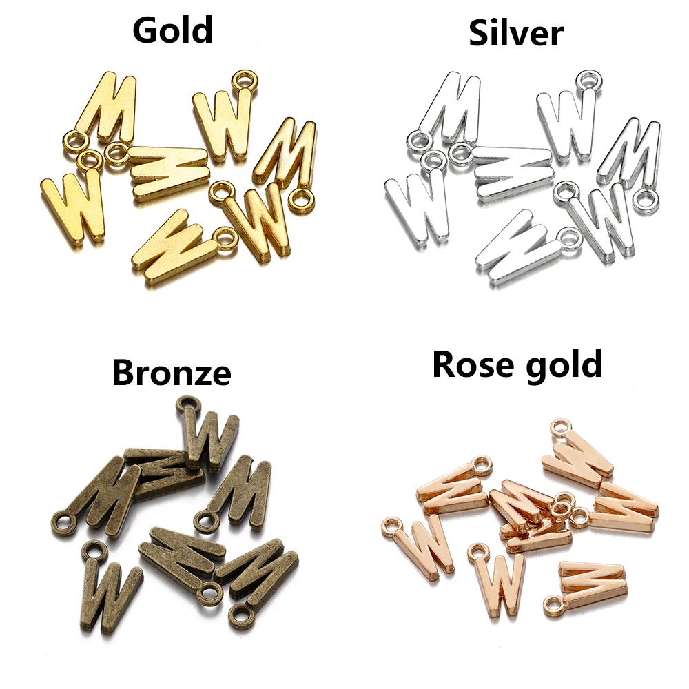 26-30Pcs 7X16 mm Alloy 26 Alphabet A-Z Letters Charms Pendants For DIY Bracelet Necklace Jewelry Making Supplies Accessories