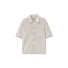[wooyoungmi] White Knitted Short Sleeve Shirt