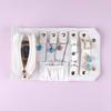 Jewelry Roll Clutch Bag Foldable PU Jewelry Storage Bag Earrings Organizer