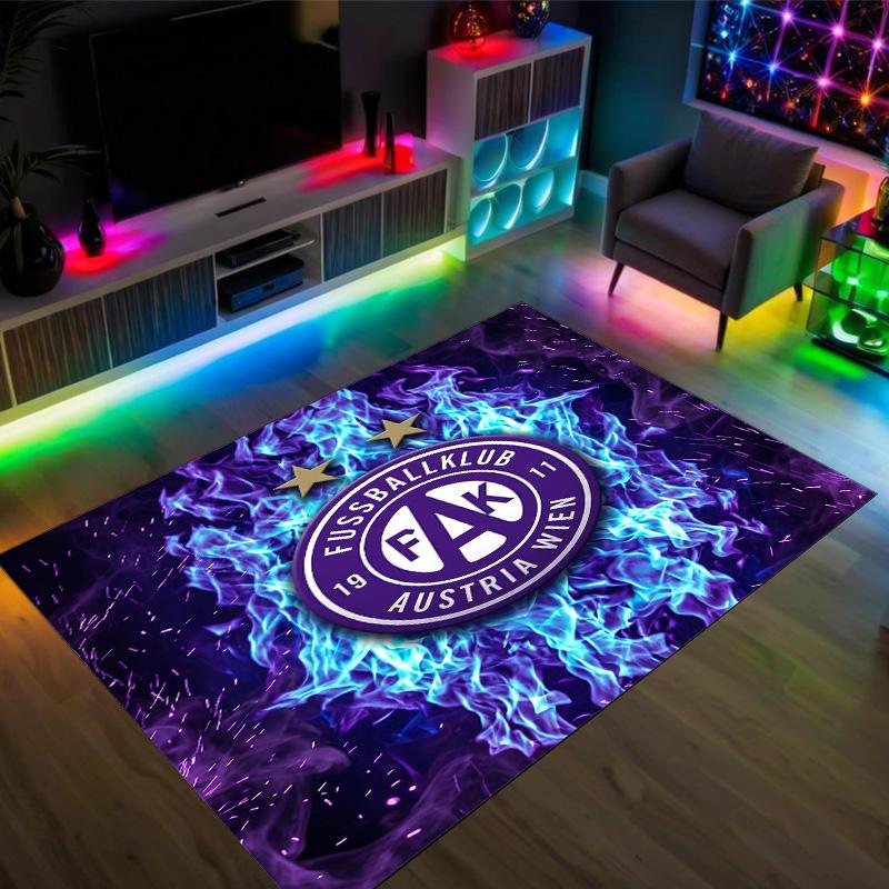 Austria Wien FC Design Crystal Velvet Carpet Cozy Non?Slip Printed Rug For Bedroom Living Room Entrance