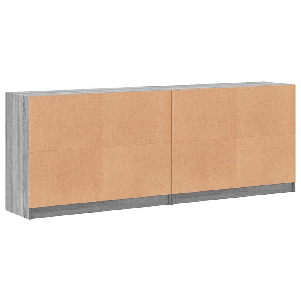 Vidaxl Biblioteczka Z Drzwiczkami, Szary Dąb Sonoma, 204X37X75 Cm