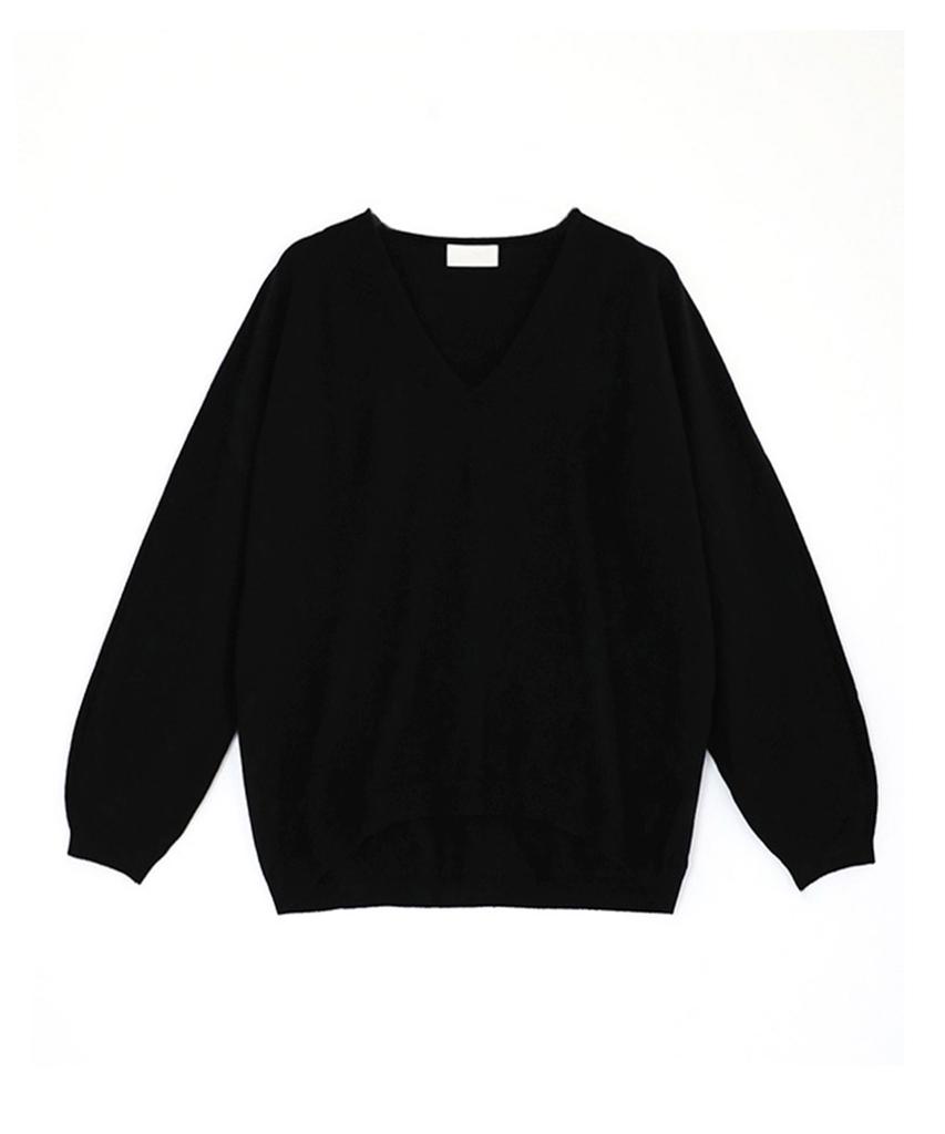 Baseukala Oversized Fit V-Neck Long Sleeve Knitwear (5Colors)