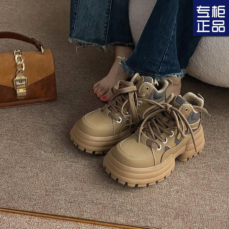 Muffin platform dad shoes women's 2025 autumn and winter new retro versatile casual sports shoes heightening women's shoes