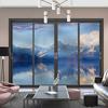 Sky Artistic Glass Sticker Static Cling Privacy Window Film Mountain Landscape Painting Frosted Window Sticker Home Decor