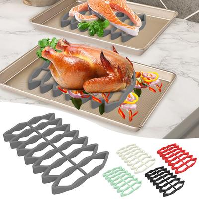 Rejilla de Silicona para Asar, Antiadherente de Grado Alimenticio Resistente al Calor, Rejilla para Aceite de Pollo Asado, Rejilla para Hornear en Microondas, Tapete para Asar