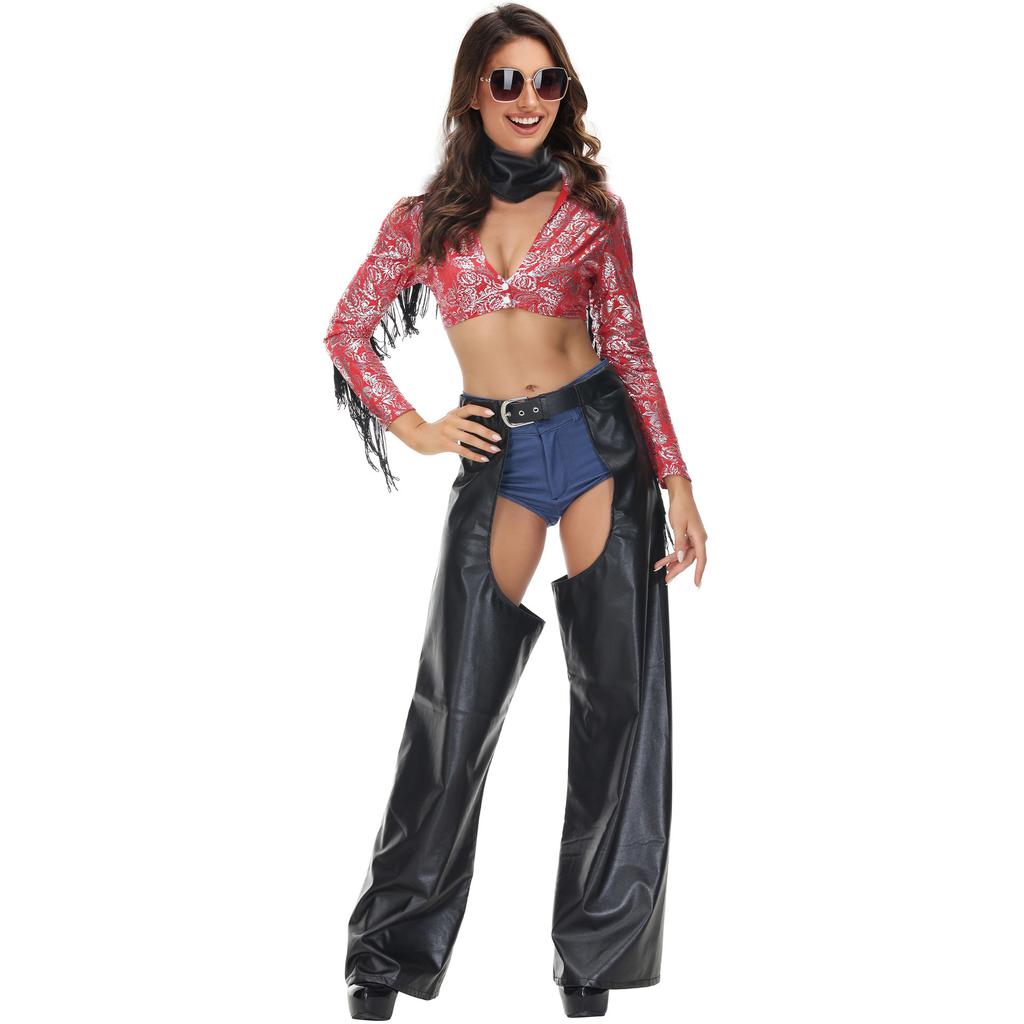 Music Festival Denim Cos70s Vintage Bar Costume Party Ball Costume