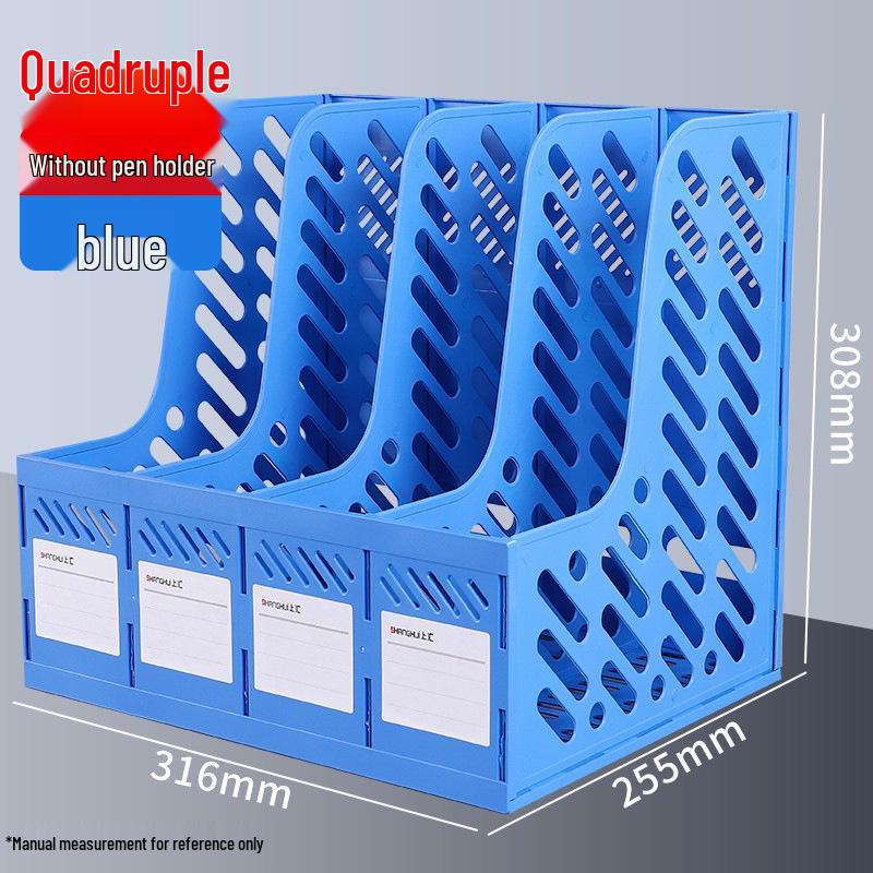 Four-Layer File Holder Organizer with Dividers for Office Supplies