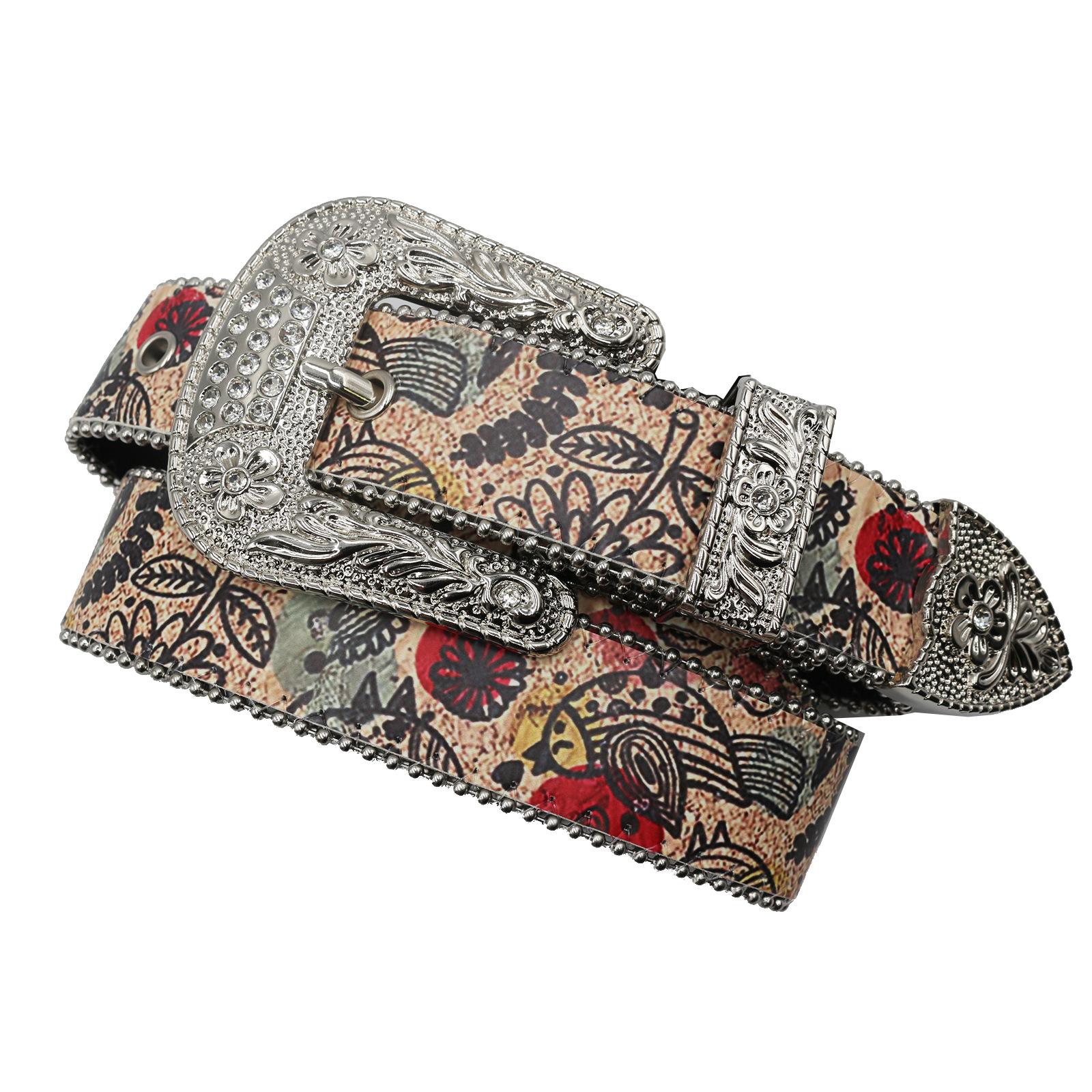 

Иностранный тренд граффити-рисунка оригинальный дизайн ремень с принтом страз модный индивидуальный ремень из искусственной кожи 125cm белый